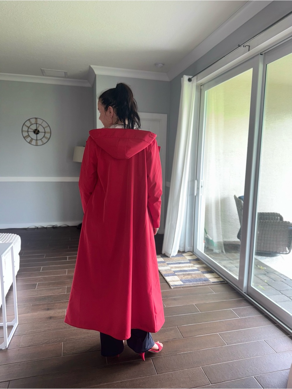 Rainsisters trapeze, classic trench, red coat - Picture 4 of 11